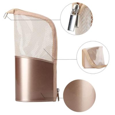 China Fashion Rose Gold Makeup Brush Holder Portable Bag Organizer for sale