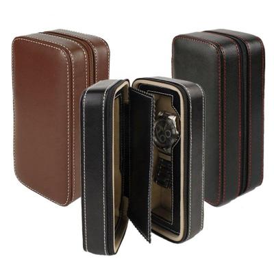 China 2015 Hot New Fashionable High Quality Zipper Travel Leather Watch Case, Zipper Watch Pouch for sale