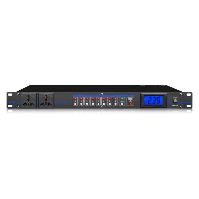 China Disco\Bar\Club\Home 10CH Intelligent Power Management Power Sequence Controller With Voltage Display for sale