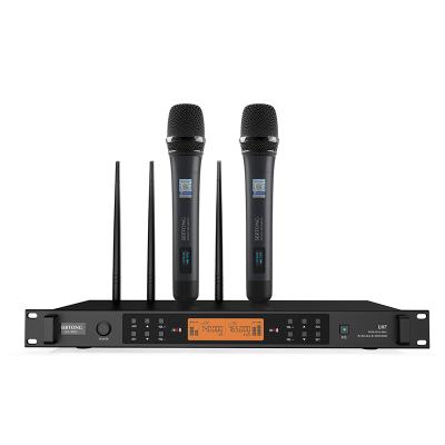 China high quality professional handheld microphone 300M Hot Sale UHF Wireless Mic For Karaoke System and conference use for sale