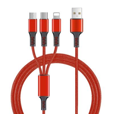 China Etc.electronic Mobile Phone Product Free Sample 2.4A Fast 3 In 1 Lightning Type-C Micro Date Charging Cable For Android Smart Phone Accessories Cable for sale