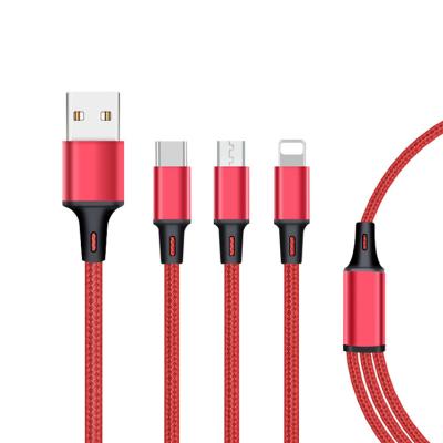 China Etc.electronic Mobile Phone Product High Quality 3 In 1 Cable Multi Multiple 3 In 1 Usb Charging Iphone/Android/Type-c Charger Cable for sale