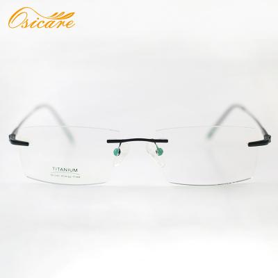 China Pure titanium frame; Adjustable nose guards; 2021 New Arrival High Quality Vintage Classic Ultralight Rimless Fits Titanium Glass Frames Men Eyewear Frames for sale