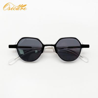 China Classic high quality acetate frame; Universal fit; 2021 Comfort Fashion Unisex Clear Glasses Small And Men Women Classic Round Acetate Sunglasses for sale