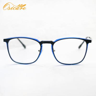 China Two-tone acetate frame; Rated to universal fit; 2020 New Arrivals Designer Blue Glasses Anti Light Up Two Tone Acetate Glasses Retro for sale