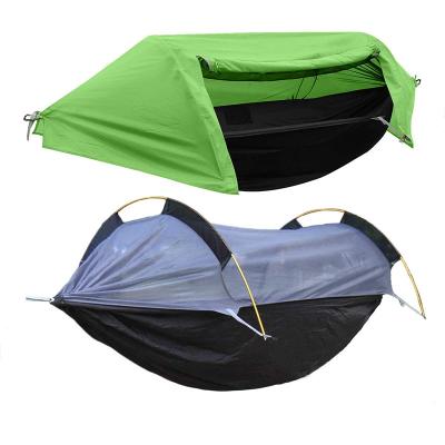 China LOW MOQ Manufacturer Adult Fast Delivery Custom Camping Hammock With Net And Rainfly Cover for sale