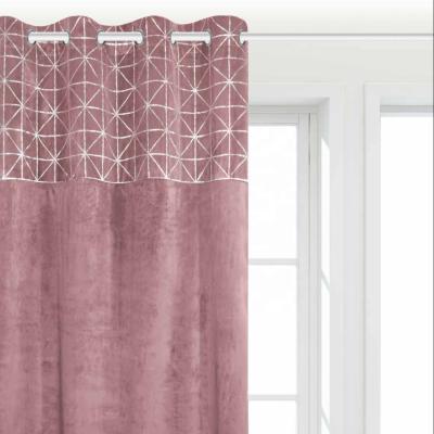 China Commercial hot silver blackout velvet curtain fabric living room bedroom balcony printing curtains for sale