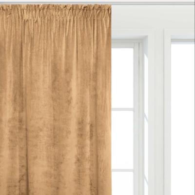 China Blackout Velvet Curtain Soft Plain With Ruffle Tape Modern Classic Charm Elegant Living Room for sale