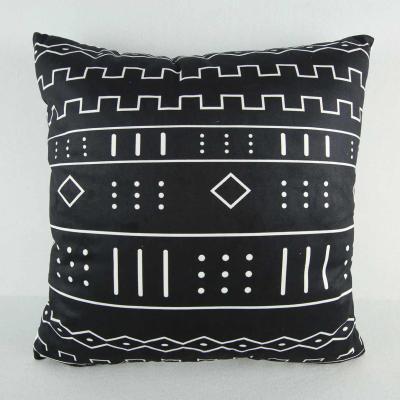 China Folded black character printing pillow with invisible zipper for sale