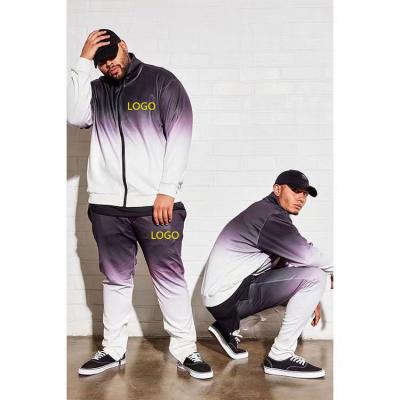 China Spring QUICK DRY trend new style leisure sports set gradient men's zipper jacket pants stand up collar suit for sale