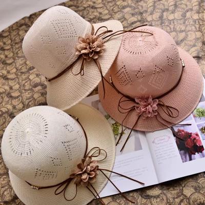 China New picture summer sun hat for ladies sunshade flower hat fashion sunscreen outdoor beach hat for sale