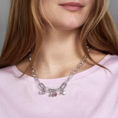 China CLASSIC punk S925 metal chain necklaces toggle large large size choker necklace women Chain Sterling Silver Clavicle Pendant set free choice for sale