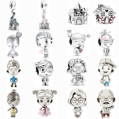 China New Cute Big Hole Beaded Accessories Alloy Silver Diamond Beads DIY Bracelets Necklaces Accessories Bead Charms DIY for sale