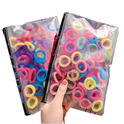 China 100Pcs Soft Wholesale Hair Styling Tools Colorful Rubber Hair Band Ties/Rings/Ropes Stick Springs Ponytail Holders Elastic for sale