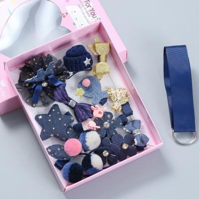 China 2020 Soft High Quality Cloth Baby Sets Children's Hairpins 18 Sets Children's Gift Set Hair Accessories For Kids Hair Clip S for sale