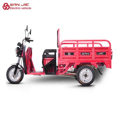 China SANJIE 600W/800W/1000W Cargo Cart is 130cm long an electric tricycle with cart and big horsepower for transporting goods truck for sale