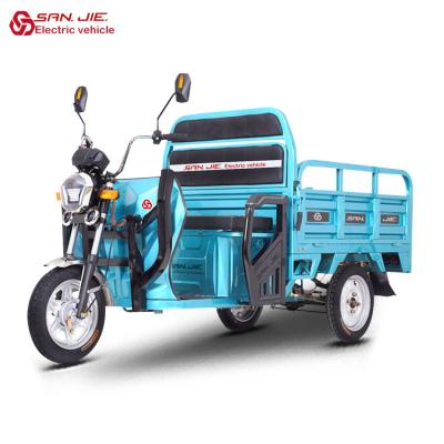 China SANJIE 600W/800W/1000W Electric Cargo Tricycles 3 Wheel Electric Cargo Bike Truck Truck Smart Electric Tricycle For Two 451 60V 400 Open for sale