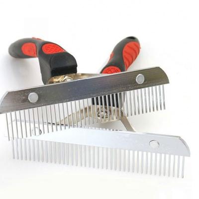 China Dogs Latest Popular Pet Products Dog Comb Metal Comb Plastic Handle for sale