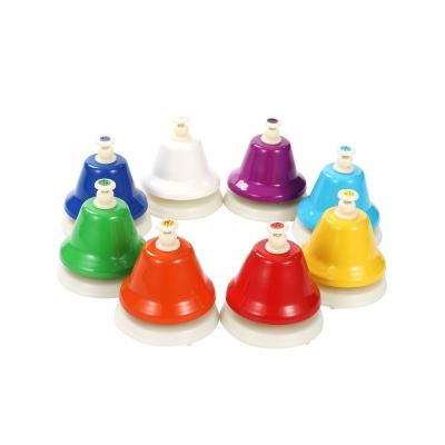 China Toy Wholesale Musical Instrument Percussion Musical Plastic Desk Bell Set Rainbow Music Bells for sale