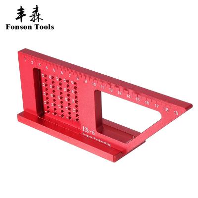 China Accurate Scale Woodworking Scribe Mark Line Multifunctional Scale Hole Scribing Line Ruler for sale