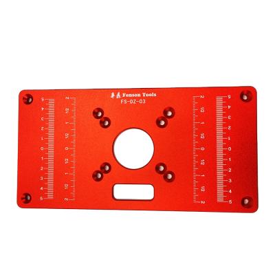 China Convenient Aluminum Router Table Insert Plate with Bushing Ring Screw Trimming Machine Flip Plate for Woodworking Benches Trimmer for sale