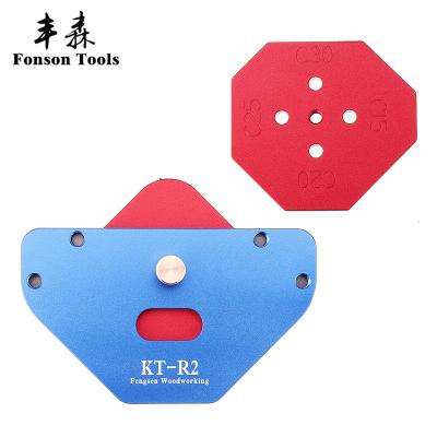 China Convenient Radius R15-R30 Beam Templates Woodworking Aluminum Alloy Red Routing Rounded Corners Router Bit Template for sale