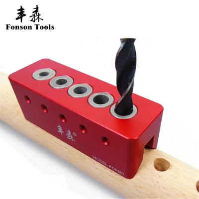 China Broaching Jig 6 Hole Accurate Jig Pocket Scale 7 8 9 10 Millimeter Bushings Aluminum For Woodworking Carpentry Tool for sale