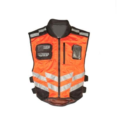 China Orange Mens Custom Motorcycle Vest Motorcycle Leather Reflective Workplace Safety Road Safety Vest for sale