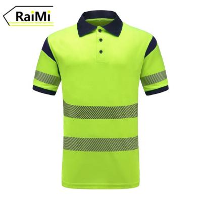 China Moisture Absorption Perspiration Cotton T-shirt Visibility 100% Polo Shirts Safety Reflective Cheap Reflective T-shirt Tops for sale