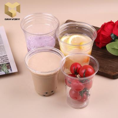 China Custom Printed Biodegradable Disposable Plastic Yogurt Cups Porcelain Cup New Style Iced Single Wall for sale