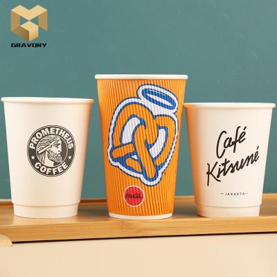 China Double Style Biodegradable Unique Hot Sale Wall Coffee Paper Cups Safe Custom Paper Cup For Milk Tea for sale