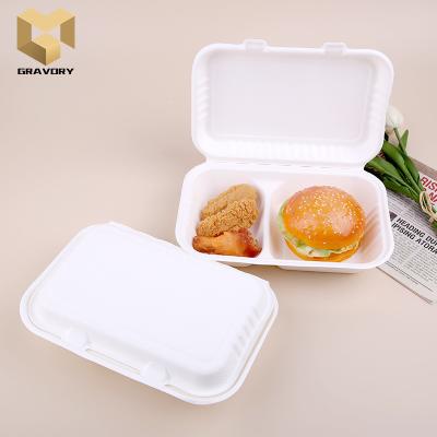 China Eco Friendly Disposable Compostable Bagasse Container Sugar Cane Bagasse Box for sale