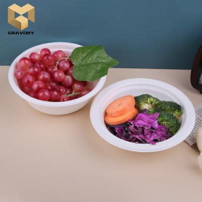 China New Material Lunch Bowl Fast Food Disposable White Disposable Bagasse Bowl Lovely Snack Bowl for sale