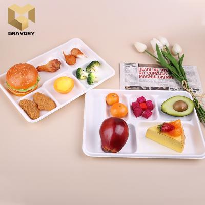 China Disposable Disposable Dish Tableware Bagasse Dinner Dishes Rectangular Sugarcane Bagasse Snack Trays for sale