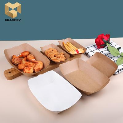 China High Quality Waterproof Explosive Food Boat Paper Tray For Party Custom White Food Grade Wrapping Paper Box for sale