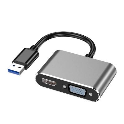 China COMPUTER Farsince USB 3.0 To HDMI 4k VGA Female 2 In 1 Hub 0.2m Adapter for sale