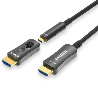 China COMPUTER FARSINCE Micro HDMI Fiber Optic Cable to 4K HDMI AOC HDMI Fiber Optic with Converters 10m 20m 30m 50m 100m for sale