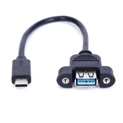 China COMPUTER FARSINCE USB Type C Male To USB 3.0 A Female Panel Mount Cable 0.3m for sale