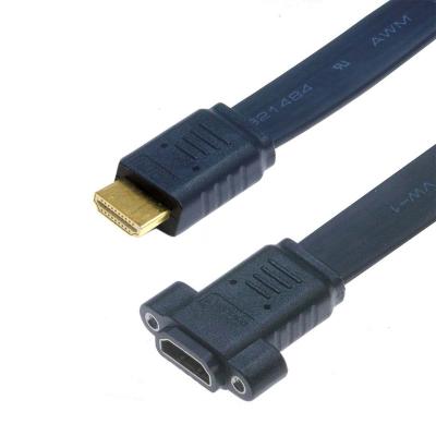 China COMPUTER FARSINCE Flat HDMI 4K Male To Female HDMI M3 Screw Wall Mount Panel Mount 2.0 Extension Cable for sale