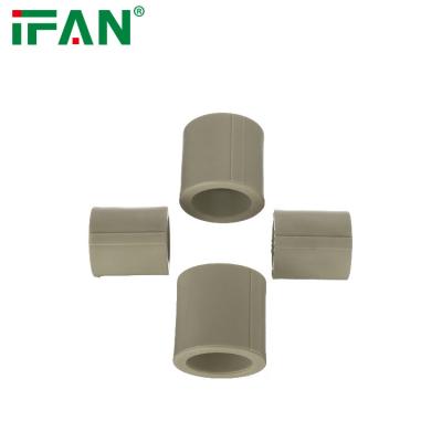 China Pn 25 20-110mm PPR Pipe Fitting Grey Color 100% Raw Material Socket for Water Pipe for sale