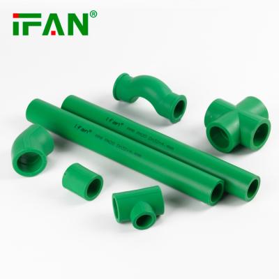 China IFAN Wholesale 90 Degree 25mm PPR Equal Elbow Green Welding Pipe Fittings Plastic PPR pipe Fitting for sale