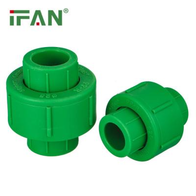 China IFAN Plus Manufacture PN25 Green Union PPR Fitting 20-63mm Pipe Connector Water PPR Pipe Fittings zu verkaufen