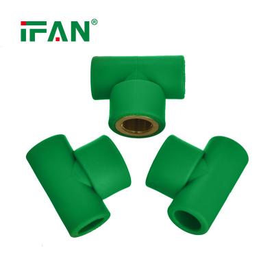 China IFANPLUS PPR Pipe and Fittings Factory Price 100% Raw Material PPR Green Tee pipe fittings for sale