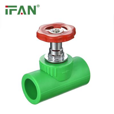 China IFAN Wholesale High Quality Plumbing Fittings Plastic Pipe Gate Valve Green Color PPR Stop Valve zu verkaufen