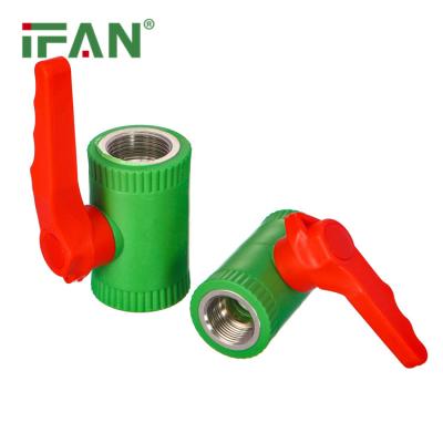 China Ifan PPR Ball Valve Brass Stop Ball Valve Insert Female Thread Plastic For Water Supply zu verkaufen