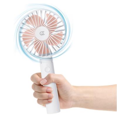 China Hand Fan - Portable Fan - Mini Fan Rechargeable - Small Portable Fan With USB Wireless Desktop Fan - White/Pink for sale