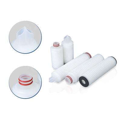 China Lance 10 20 Inch 0.1 0.2 0.45 Micron PTFE PE Membrane Pleated Fiber Cartridge For Pharmaceuticals for sale