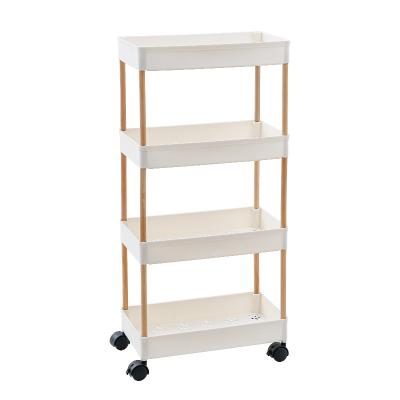 China Kitchen Viable Storage Rack Rack Kitchen Crack Bathroom Cabinet Fridge Washing Machine Narrow Floor To Ceiling Crack Shelf for sale