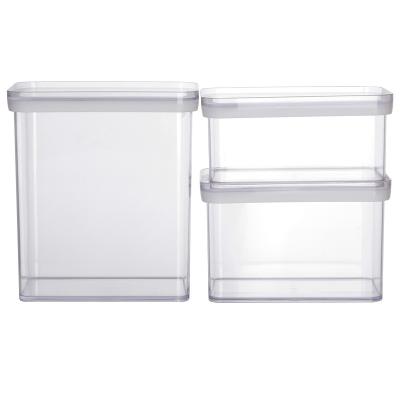 China Freshness Preservation 850ML 1250ML 2300ML Square Sealed Storage Tank Refrigerator Box Kitchen Grain Fresh Storage Transparent Storage Tank for sale