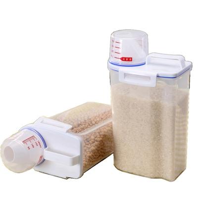 China Viable Transparent Portable Cylinder Rice Bucket Storage 2KG Miscellaneous Grains Can Mothproof Food Sealed Box With Silicone Seal Ring for sale